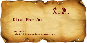 Kiss Marián névjegykártya